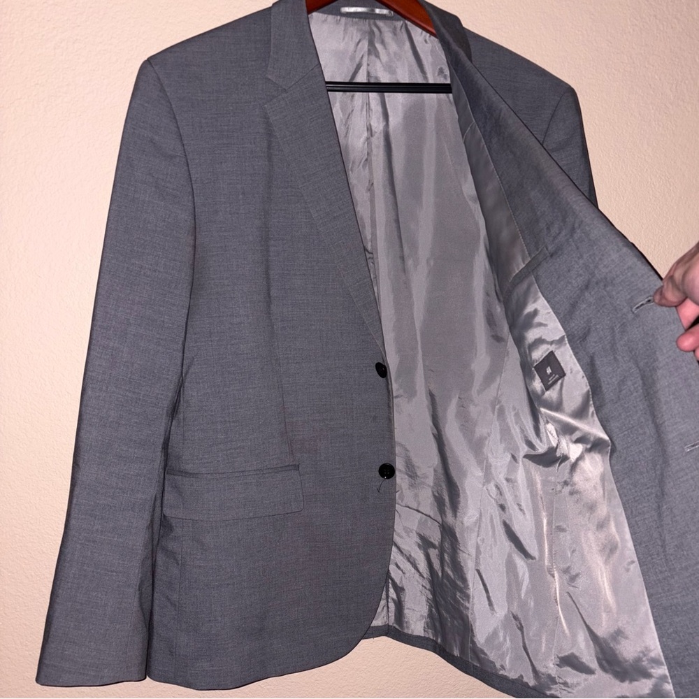Charcoal vintage blazer skinny fit coupe Moulante jacket formal over coat wear